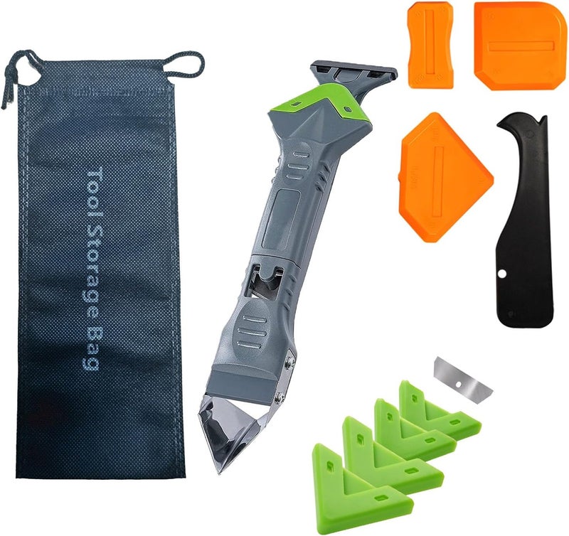 eweek 9 in 1caulk smoothingand Grouting Tool, silicone remover，Sealant Trimming and Removal Tool with Grout Squeegee for Bathrooms, Windows, Doors, Kitche - Image 2